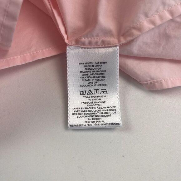 Pink Ruffled Lace Trim Button Front Blouse M Cottagecore Edwardian Romantic Top - Picture 7 of 9